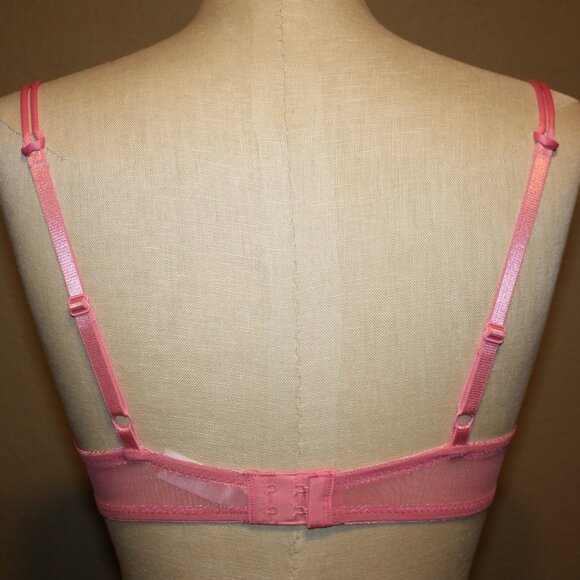NWT DONNA L'OREN PINK LACE BRA UNDERWIRE - SIZE 34C - Picture 2 of 2